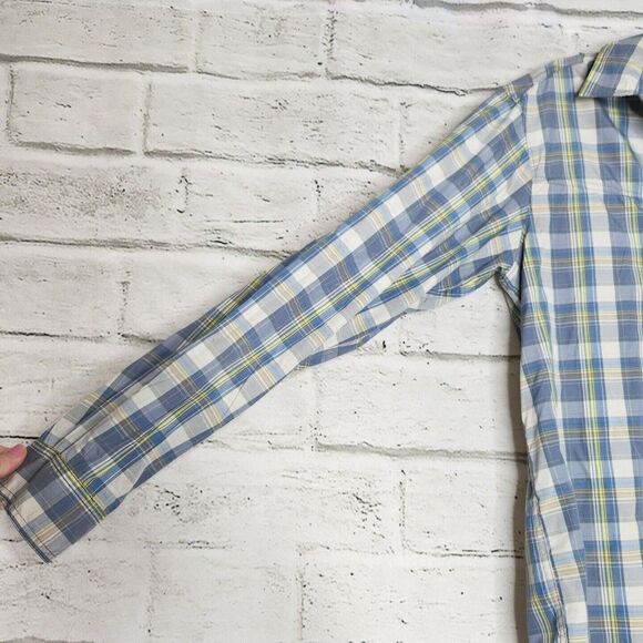 Columbia Insect Blocker Mens Blue Green Plaid Long-Sleeved Button-Up Shirt Sz M - Picture 8 of 11